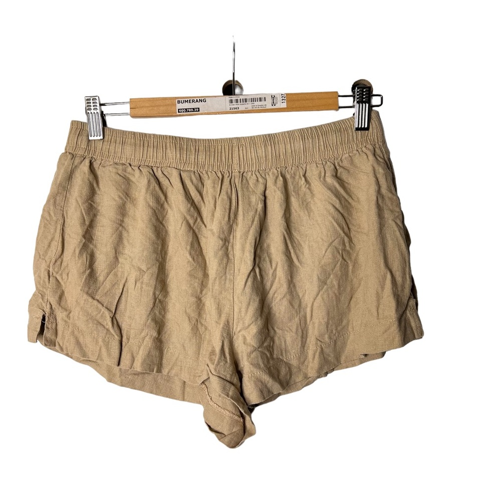 Oh Polly Linen Blend Tan Shorts